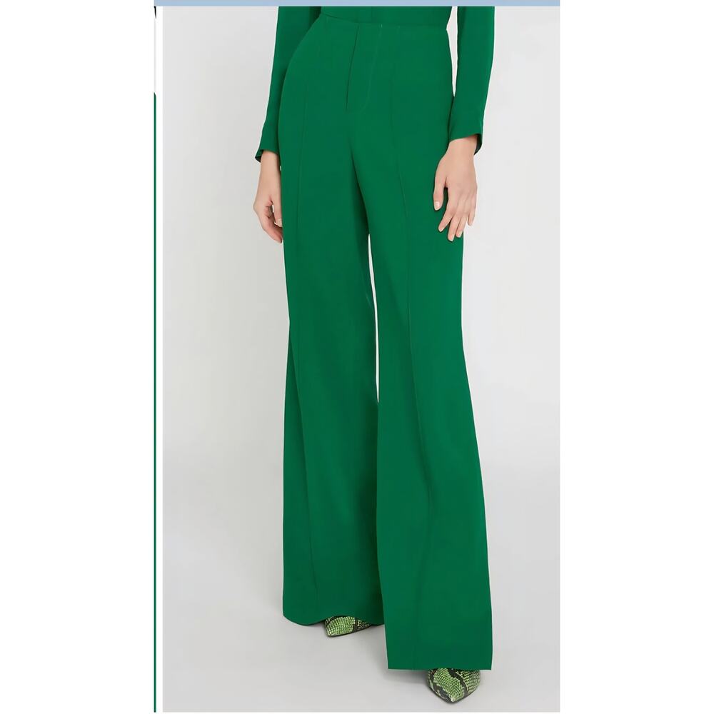 Alice + Olivia Dylan High Waisted Wide Leg Pant in Basil Size: 4